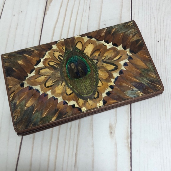 🌻 VTG Peacock Wallet Clutch Mini Purse - Picture 13 of 13